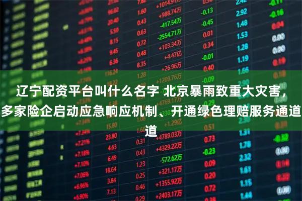 辽宁配资平台叫什么名字 北京暴雨致重大灾害,多家险企启动应急响应机制、开通绿色理赔服务通道