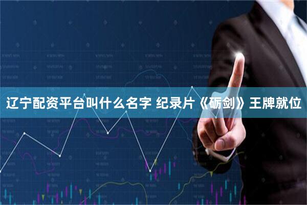 辽宁配资平台叫什么名字 纪录片《砺剑》王牌就位
